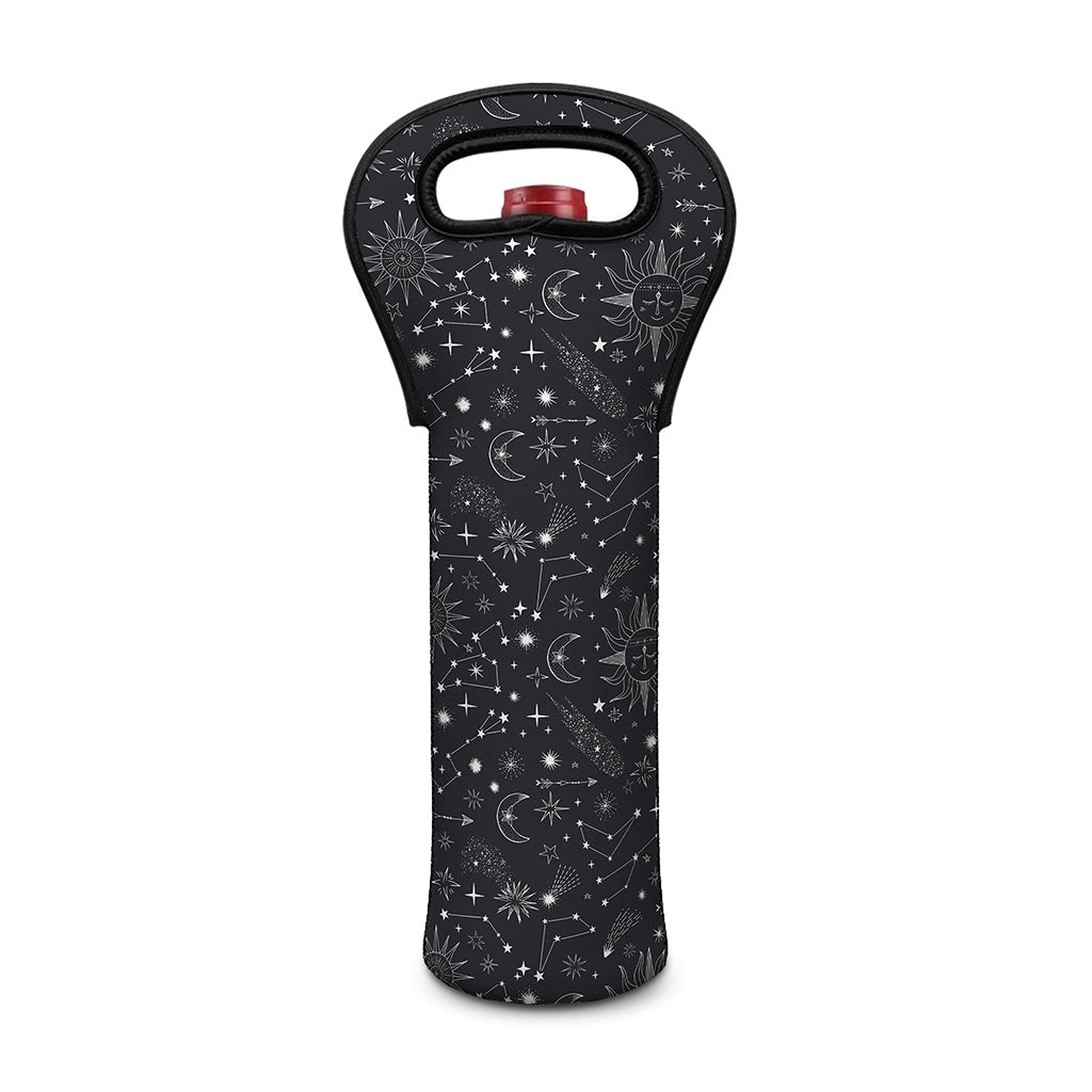 Bohemian Constellation Pattern Print Single Neoprene Wine Tote