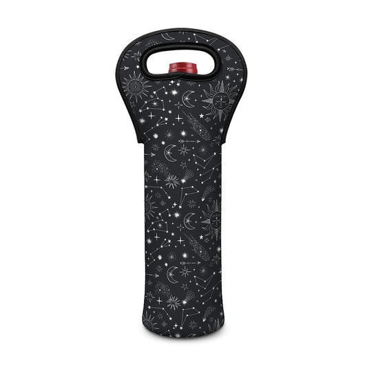 Bohemian Constellation Pattern Print Single Neoprene Wine Tote
