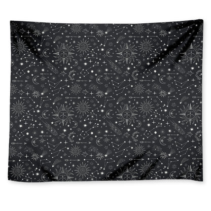 Bohemian Constellation Pattern Print Tapestry