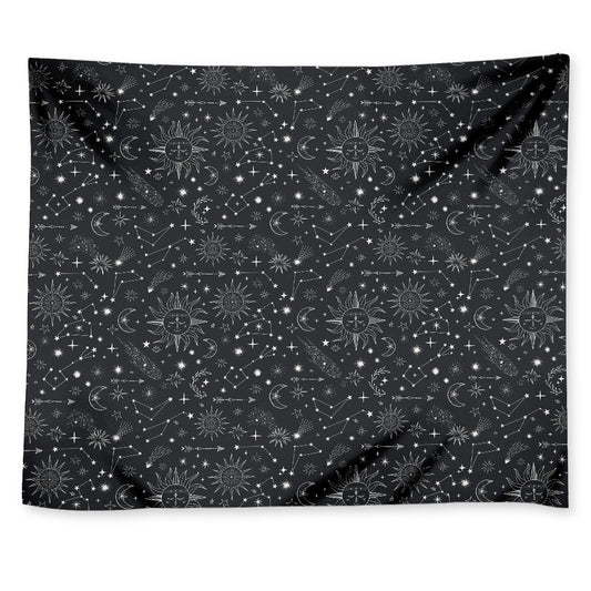 Bohemian Constellation Pattern Print Tapestry