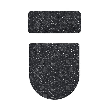 Bohemian Constellation Pattern Print Toilet Lid And Tank Cover Set