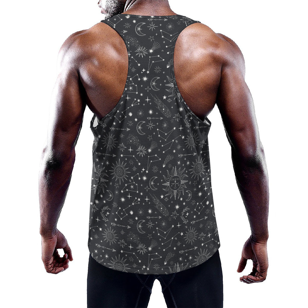 Bohemian Constellation Pattern Print Training Tank Top