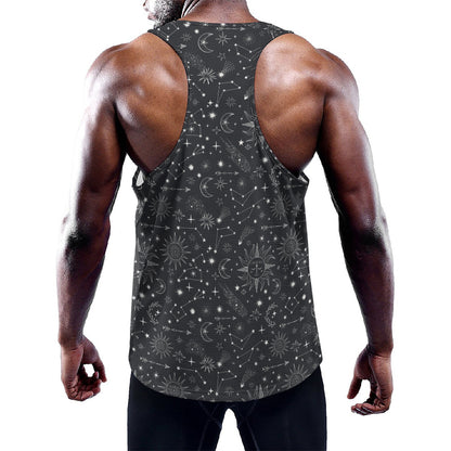 Bohemian Constellation Pattern Print Training Tank Top