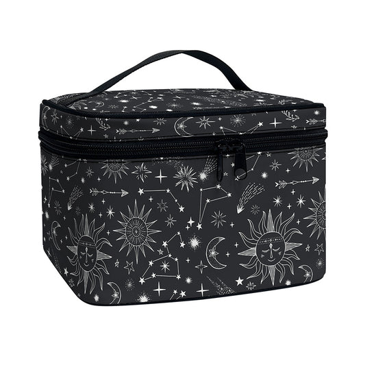 Bohemian Constellation Pattern Print Travel Makeup Bag