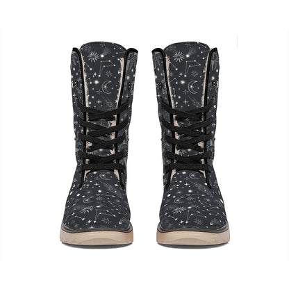 Bohemian Constellation Pattern Print Winter Boots