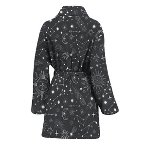 Bohemian Constellation Pattern Print Women's Bathrobe