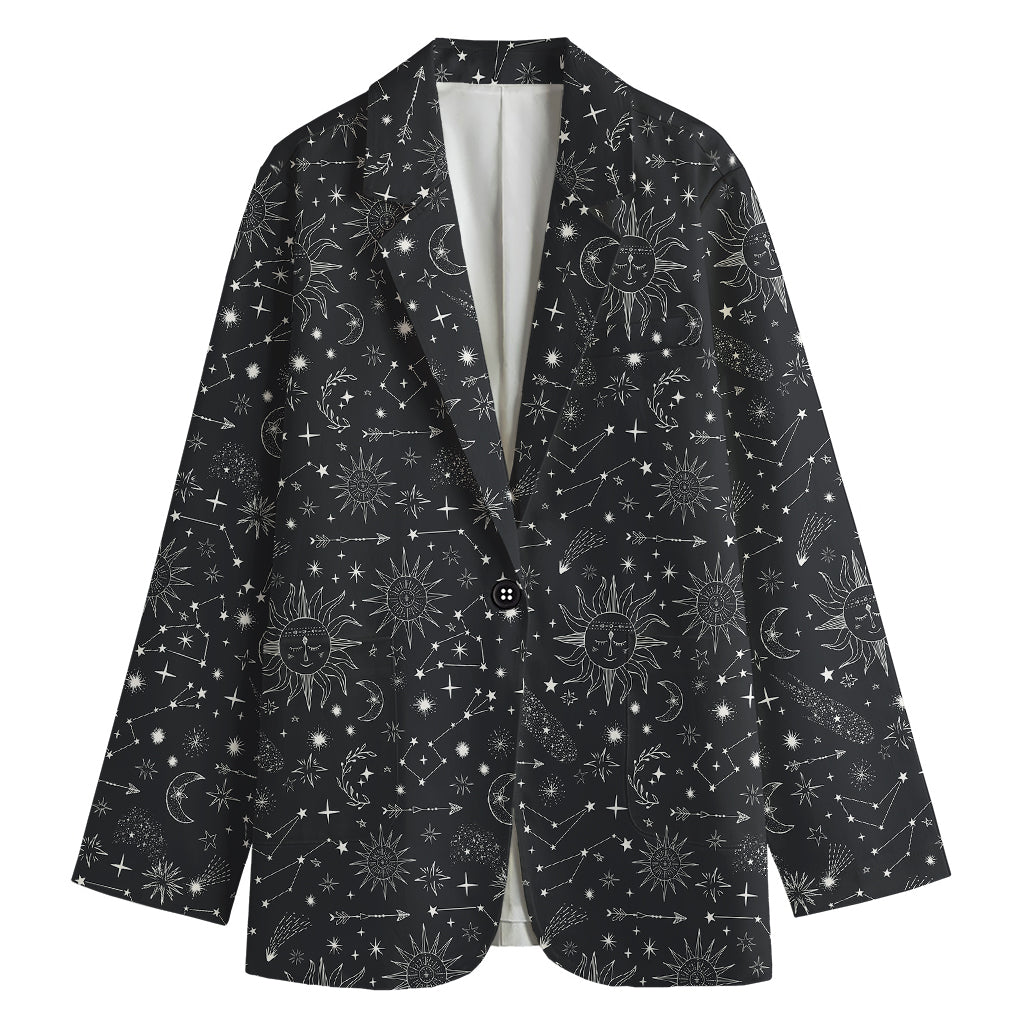 Bohemian Constellation Pattern Print Women's Blazer