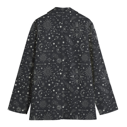 Bohemian Constellation Pattern Print Women's Blazer
