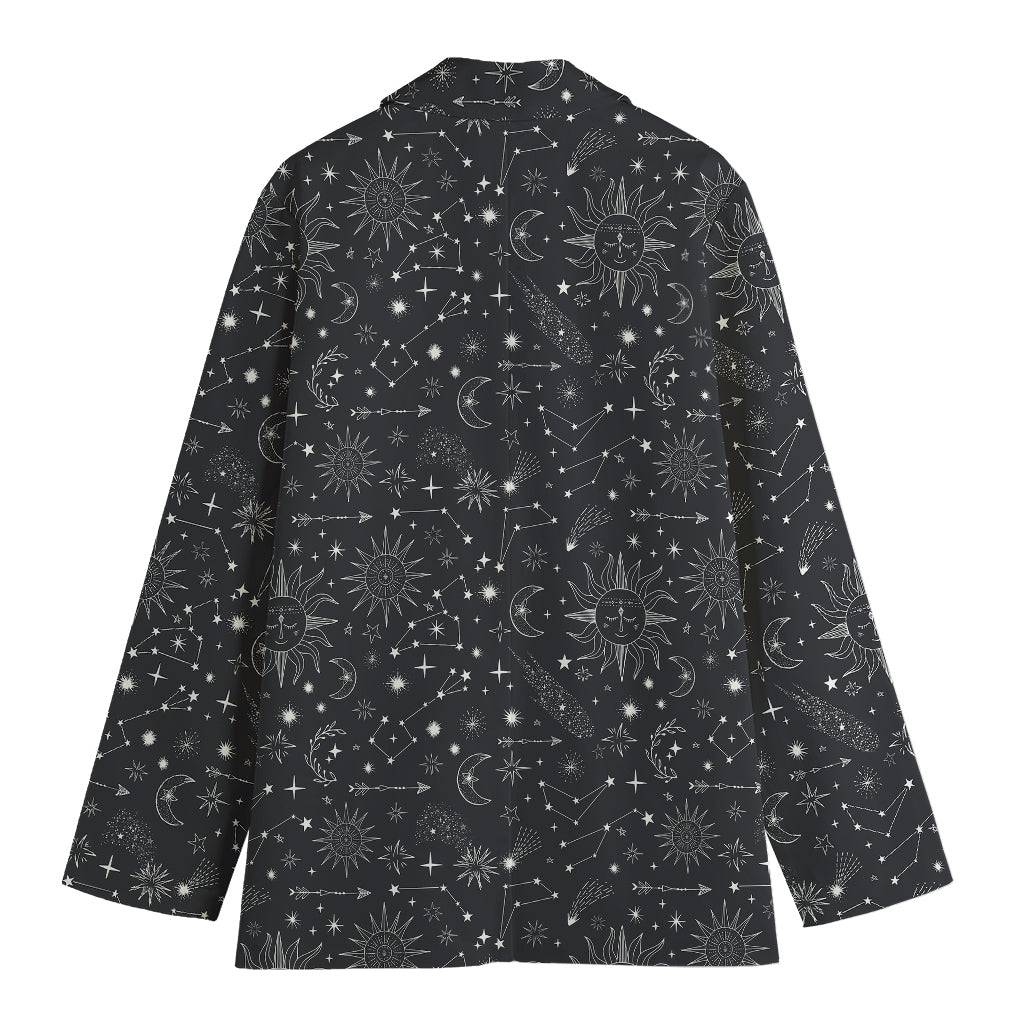 Bohemian Constellation Pattern Print Women's Cotton Blazer