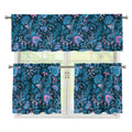 Bohemian Denim Jeans Pattern Print 3 Piece Kitchen Curtains