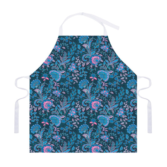 Bohemian Denim Jeans Pattern Print Adjustable Apron