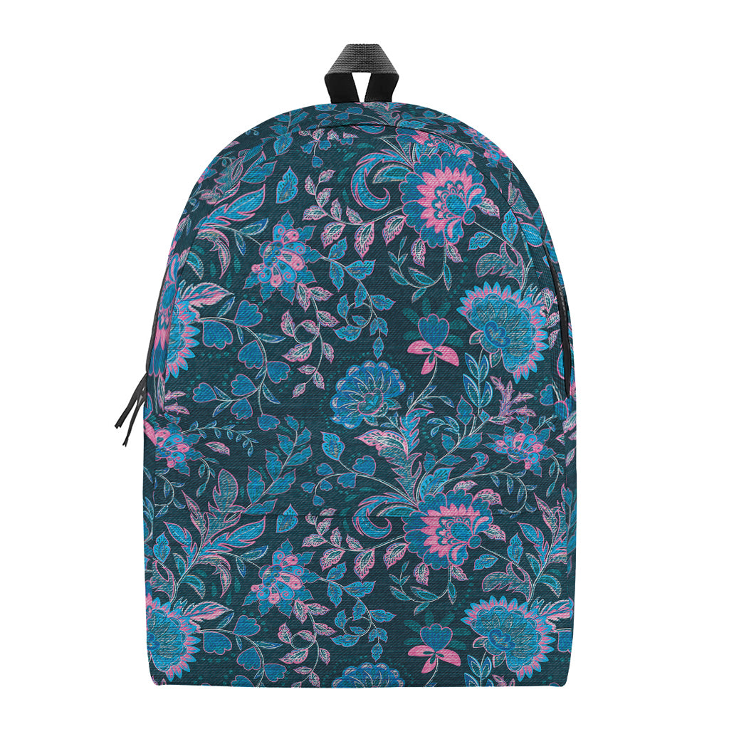 Bohemian Denim Jeans Pattern Print Backpack