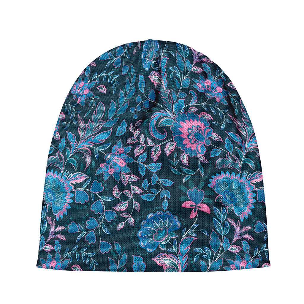 Bohemian Denim Jeans Pattern Print Beanie