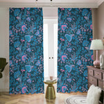 Bohemian Denim Jeans Pattern Print Blackout Pencil Pleat Curtains