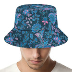 Bohemian Denim Jeans Pattern Print Bucket Hat