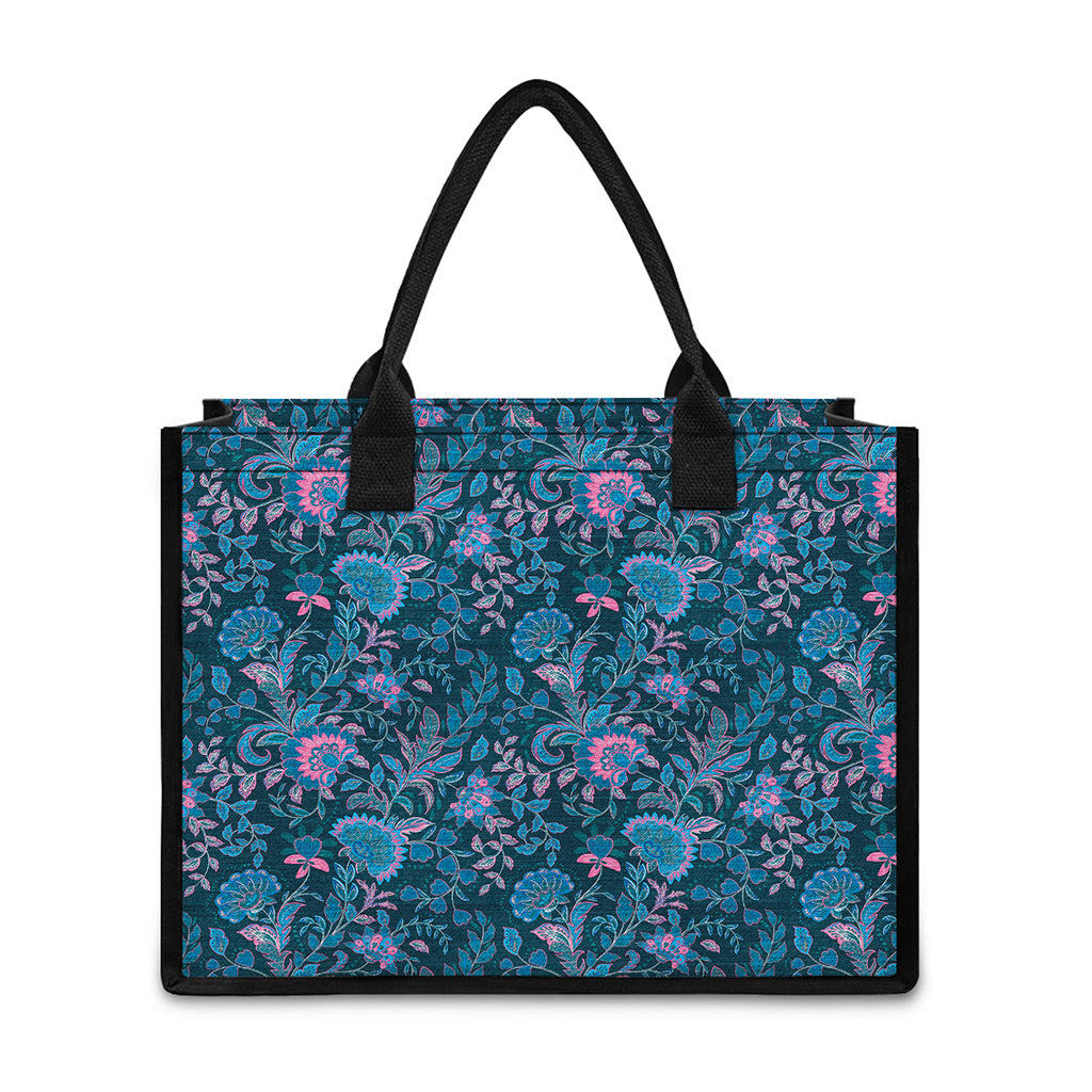 Bohemian Denim Jeans Pattern Print Canvas Tote Bag