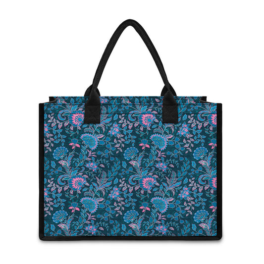 Bohemian Denim Jeans Pattern Print Canvas Tote Bag