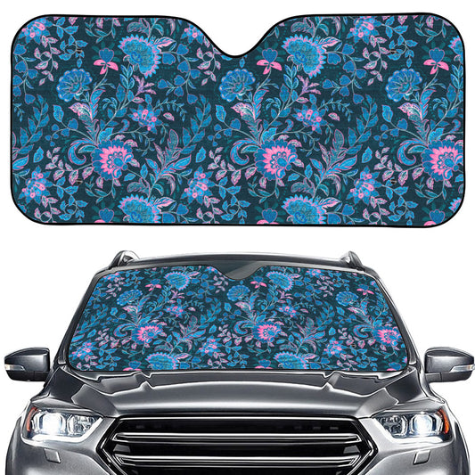 Bohemian Denim Jeans Pattern Print Car Windshield Sun Shade