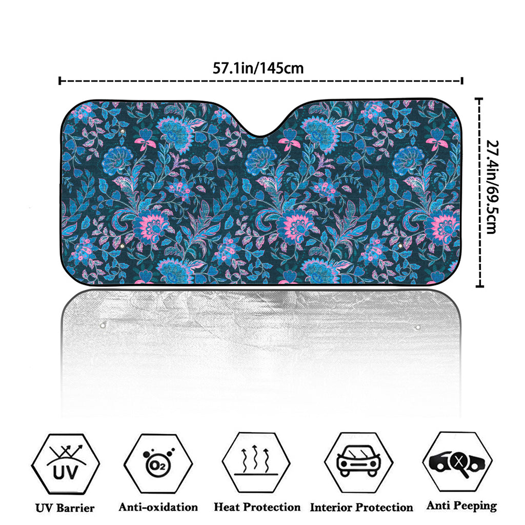 Bohemian Denim Jeans Pattern Print Car Windshield Sun Shade