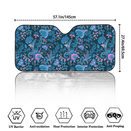 Bohemian Denim Jeans Pattern Print Car Windshield Sun Shade