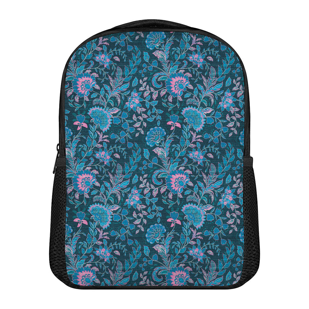 Bohemian Denim Jeans Pattern Print Casual Backpack