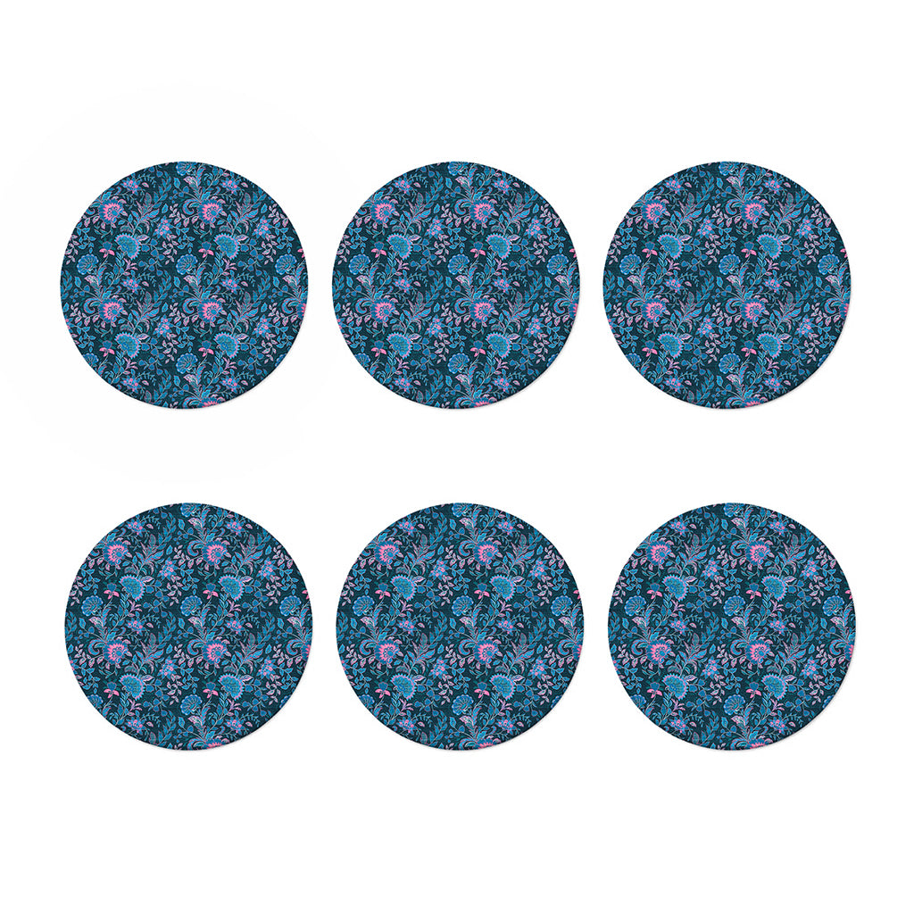 Bohemian Denim Jeans Pattern Print Coaster Set