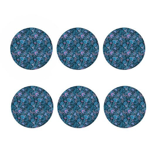 Bohemian Denim Jeans Pattern Print Coaster Set