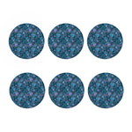 Bohemian Denim Jeans Pattern Print Coaster Set