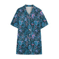Bohemian Denim Jeans Pattern Print Cotton Hawaiian Shirt