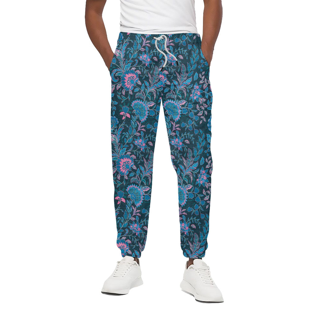 Bohemian Denim Jeans Pattern Print Cotton Pants