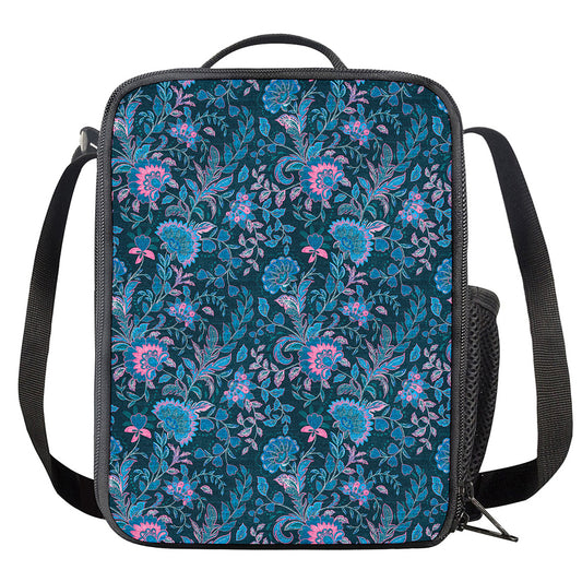 Bohemian Denim Jeans Pattern Print Crossbody Lunch Bag
