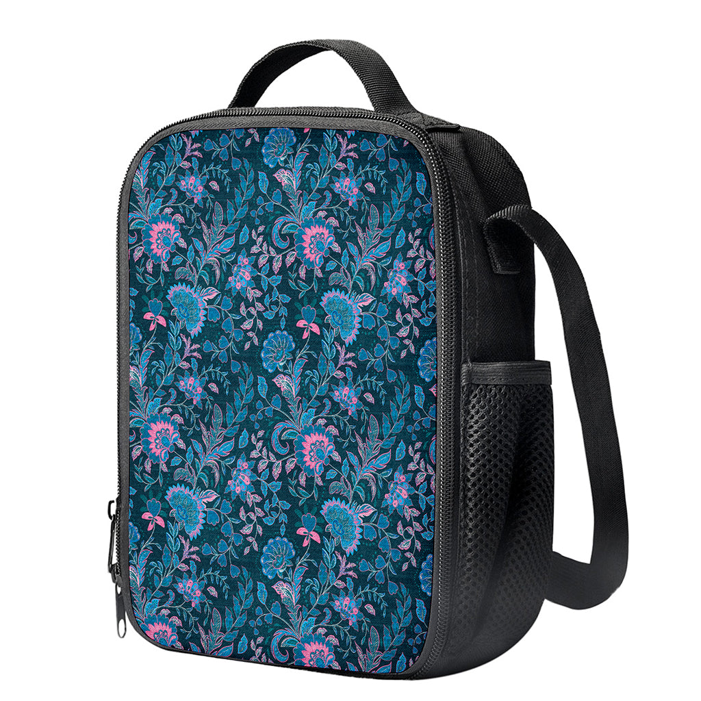 Bohemian Denim Jeans Pattern Print Crossbody Lunch Bag