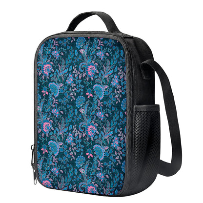 Bohemian Denim Jeans Pattern Print Crossbody Lunch Bag