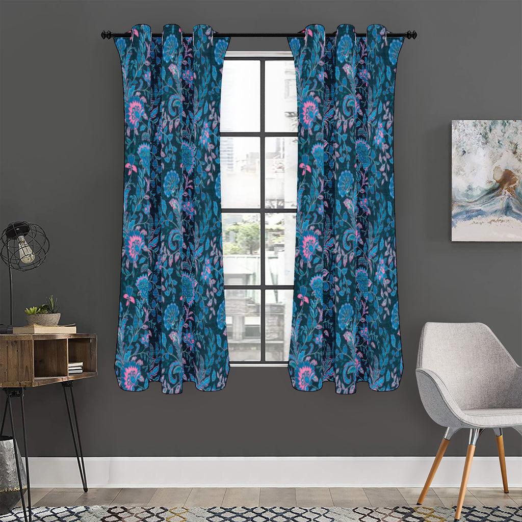 Bohemian Denim Jeans Pattern Print Curtain