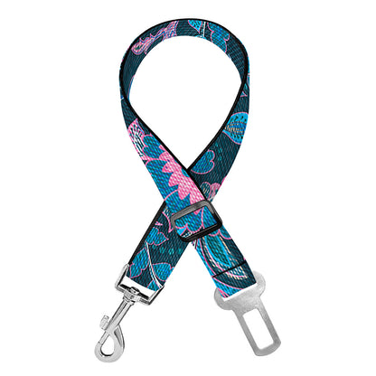 Bohemian Denim Jeans Pattern Print Dog Seat Belt