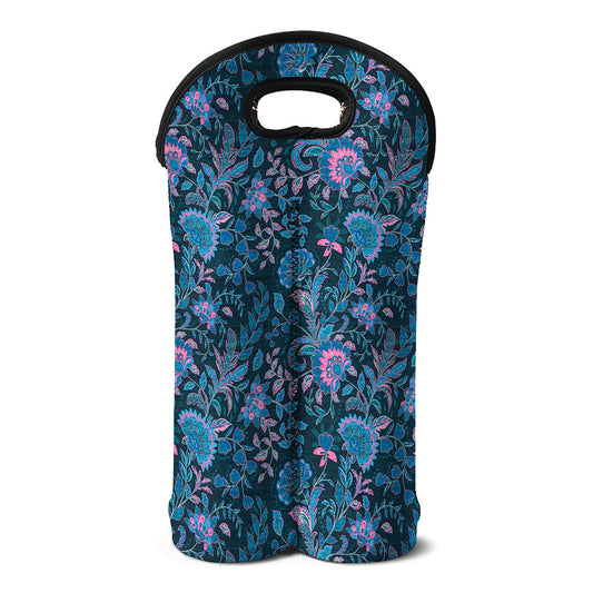 Bohemian Denim Jeans Pattern Print Double Neoprene Wine Tote