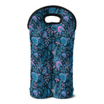 Bohemian Denim Jeans Pattern Print Double Neoprene Wine Tote