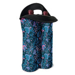 Bohemian Denim Jeans Pattern Print Double Neoprene Wine Tote