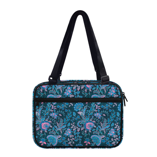 Bohemian Denim Jeans Pattern Print Double Strap Bible Bag