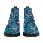 Bohemian Denim Jeans Pattern Print Flat Ankle Boots