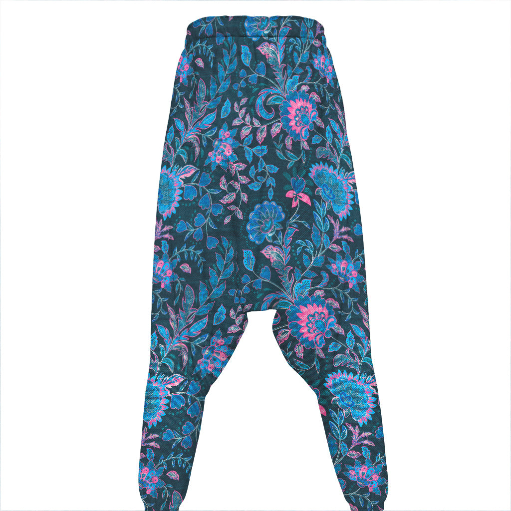 Bohemian Denim Jeans Pattern Print Hammer Pants