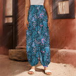 Bohemian Denim Jeans Pattern Print Harem Pants