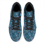 Bohemian Denim Jeans Pattern Print High Top Leather Sneakers