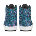 Bohemian Denim Jeans Pattern Print High Top Leather Sneakers