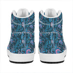 Bohemian Denim Jeans Pattern Print High Top Leather Sneakers