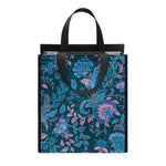 Bohemian Denim Jeans Pattern Print Insulated Lunch Tote