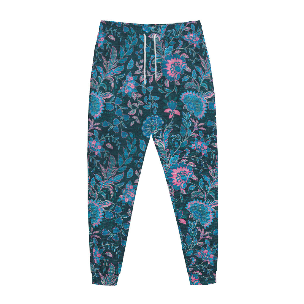Bohemian Denim Jeans Pattern Print Jogger Pants