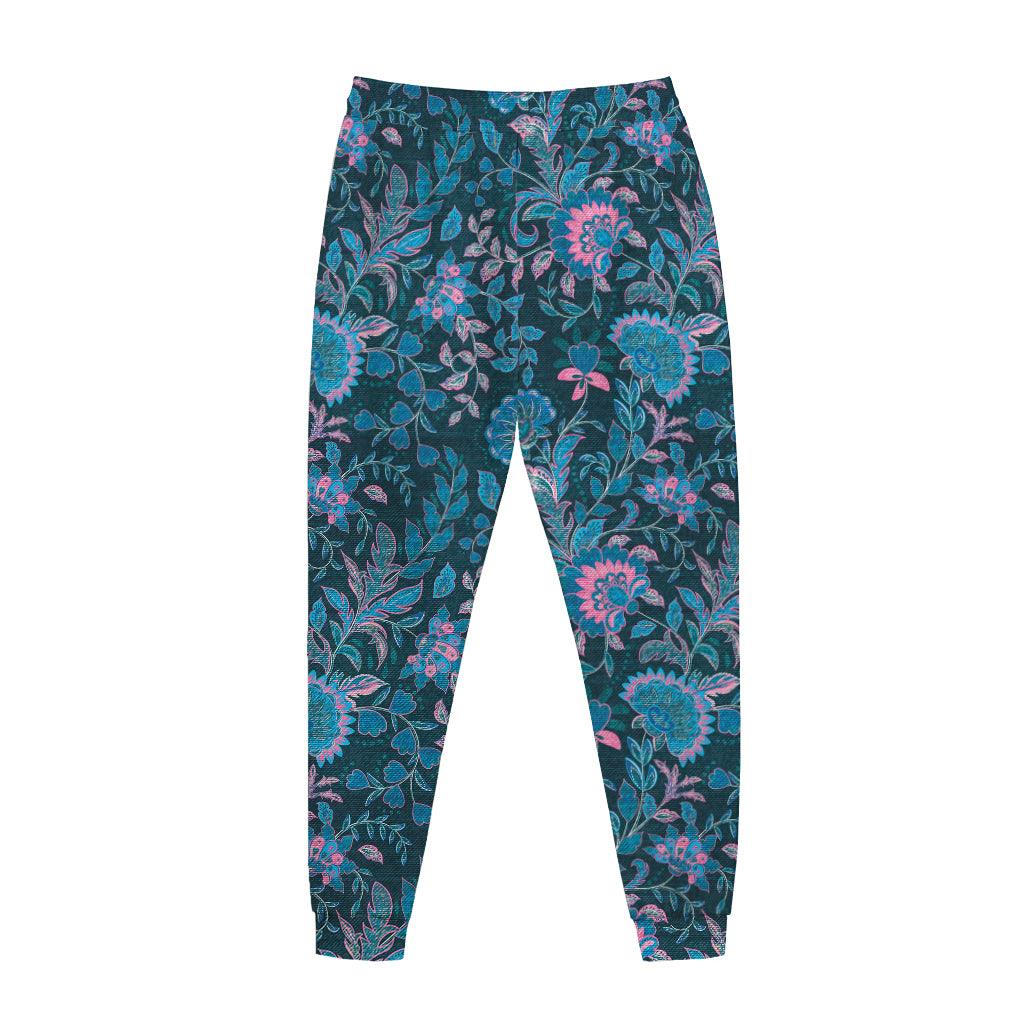 Bohemian Denim Jeans Pattern Print Jogger Pants
