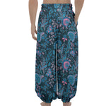 Bohemian Denim Jeans Pattern Print Lantern Pants