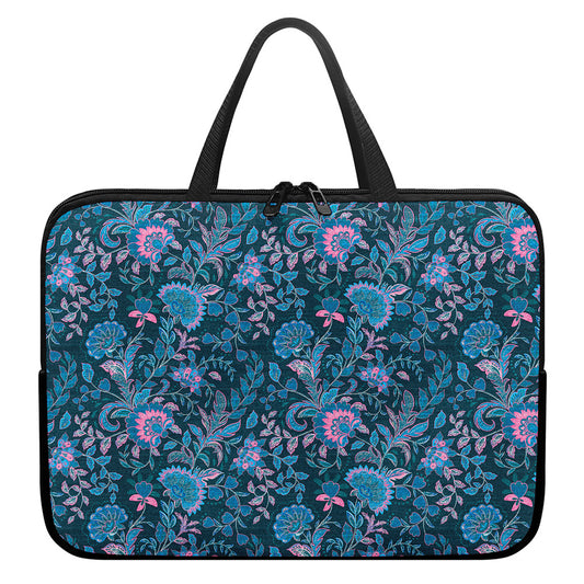 Bohemian Denim Jeans Pattern Print Laptop Sleeve With Handle